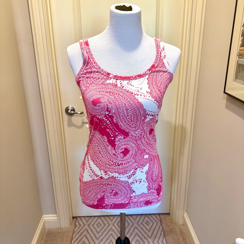 Banana Republic Vintage Pink and White Paisley Tank Top